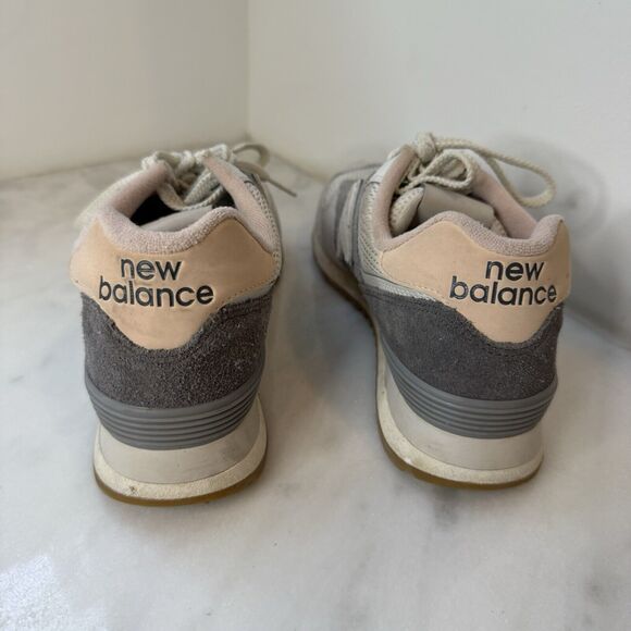 New Balance 574 Lifestyle Suede Gray Pink Rose Retro Surf  Women's 10 / 8.5 Men - Picture 4 of 10